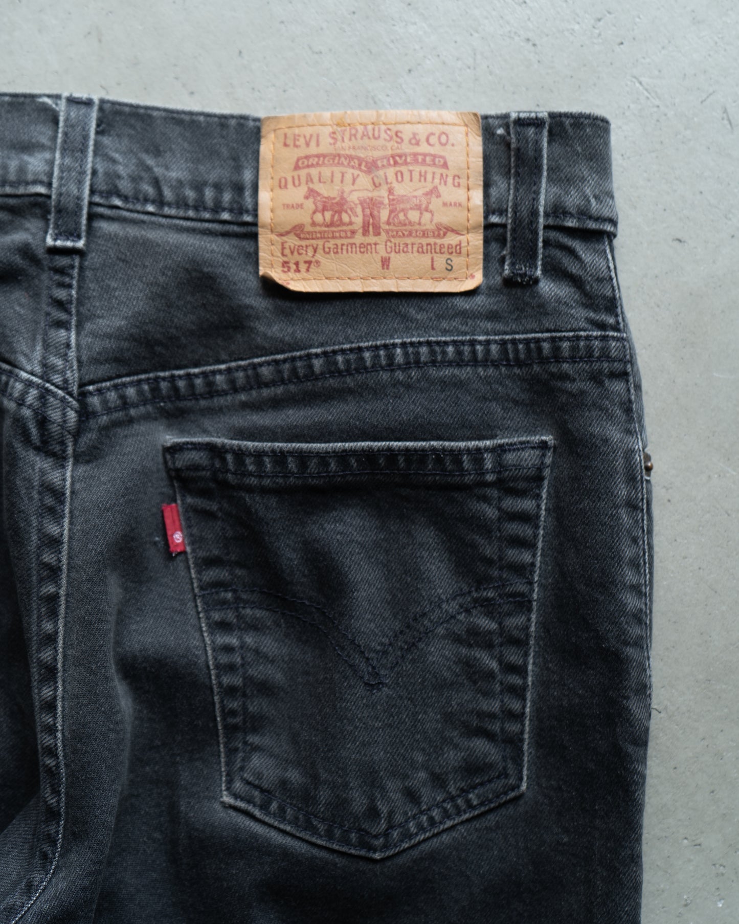 Levi's 517 boot cut black yarn-dyed denim pants