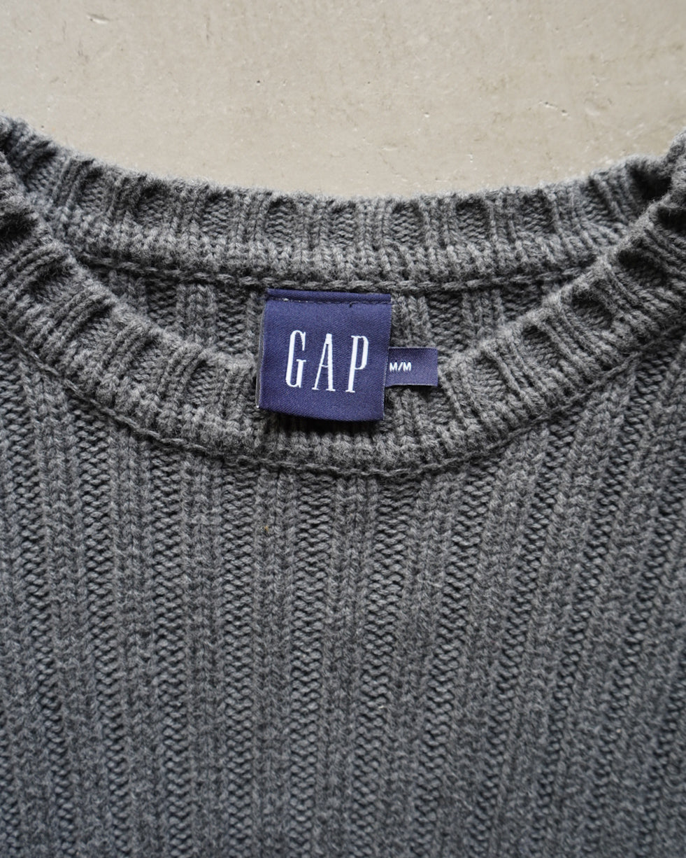 90s old GAP cotton ribbed crew neck knit sweater