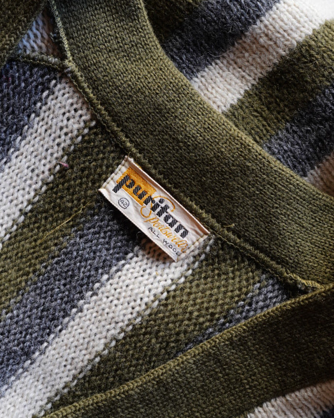 60s Puritan Sportswear wool stripe pattern Cardigan
