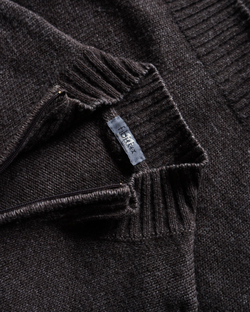 Fibretex wool zip-up knit made in Italy