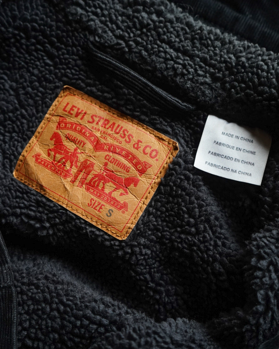 Levi's design black denim boa jacket