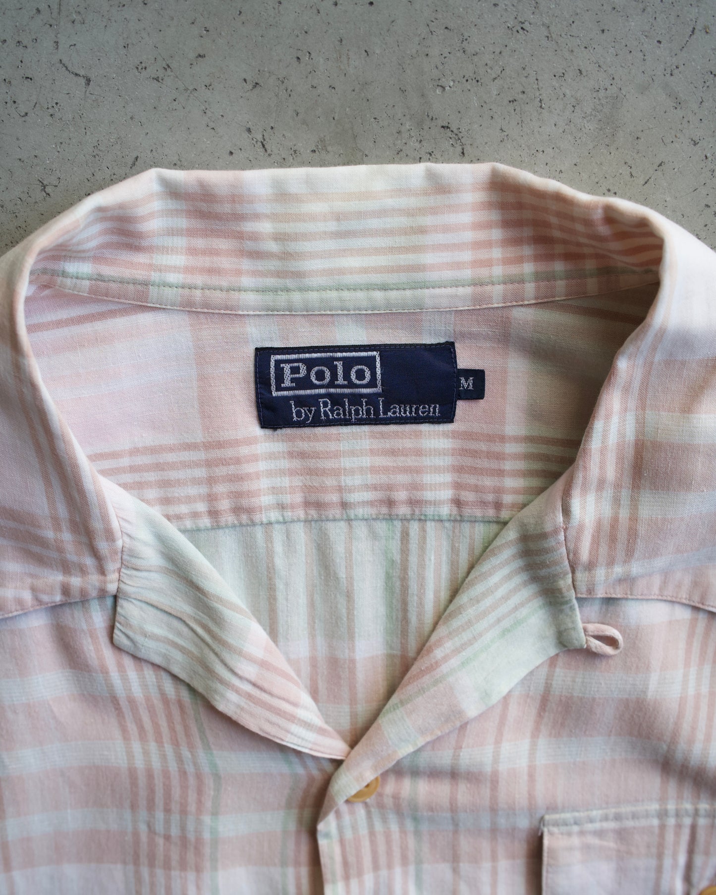 90's Ralph Lauren open collar check design shirt