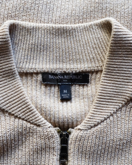BANANA REPUBLIC Driver's Zip Up cotton Knit