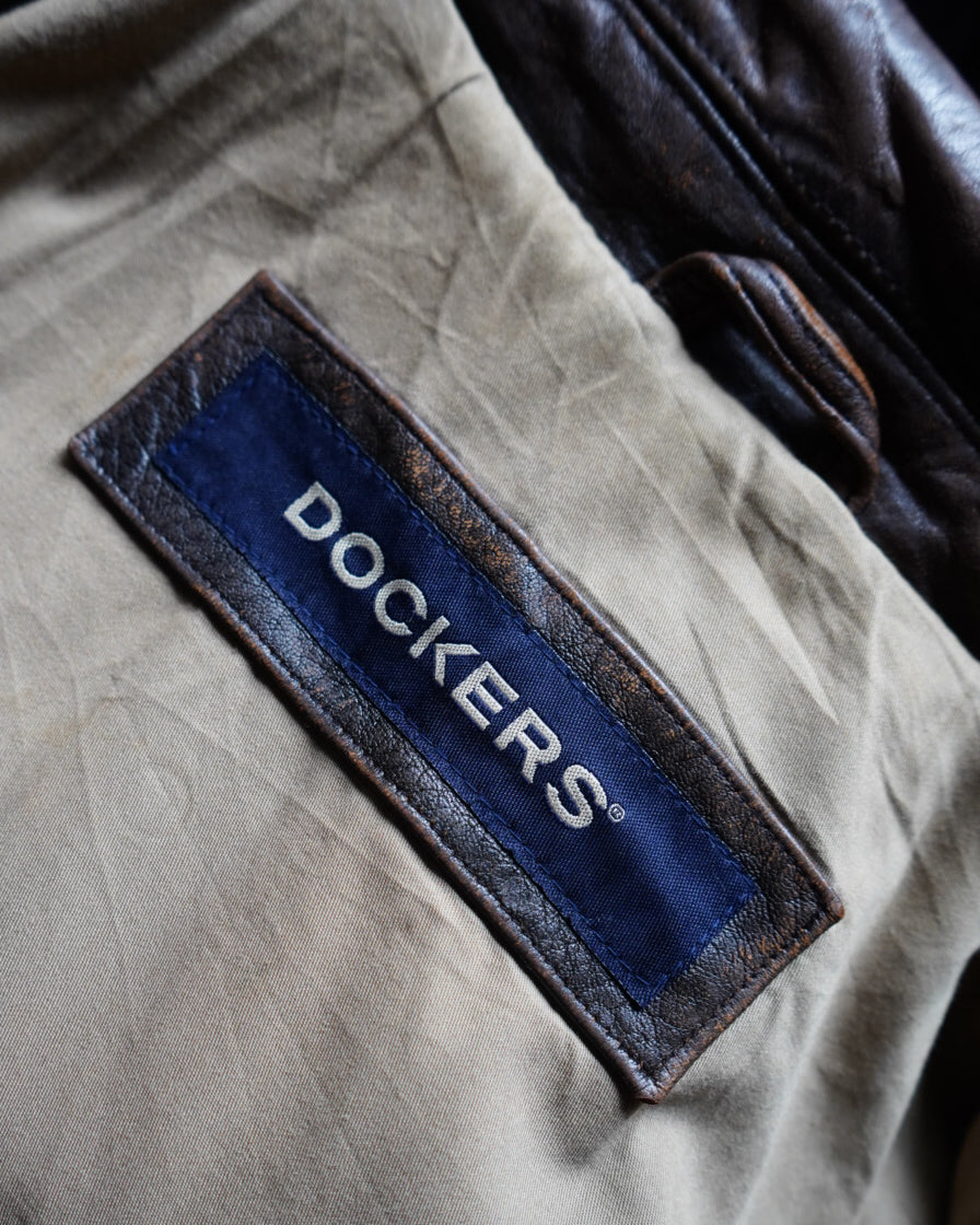 90s DOCKERS heavy leather jacket