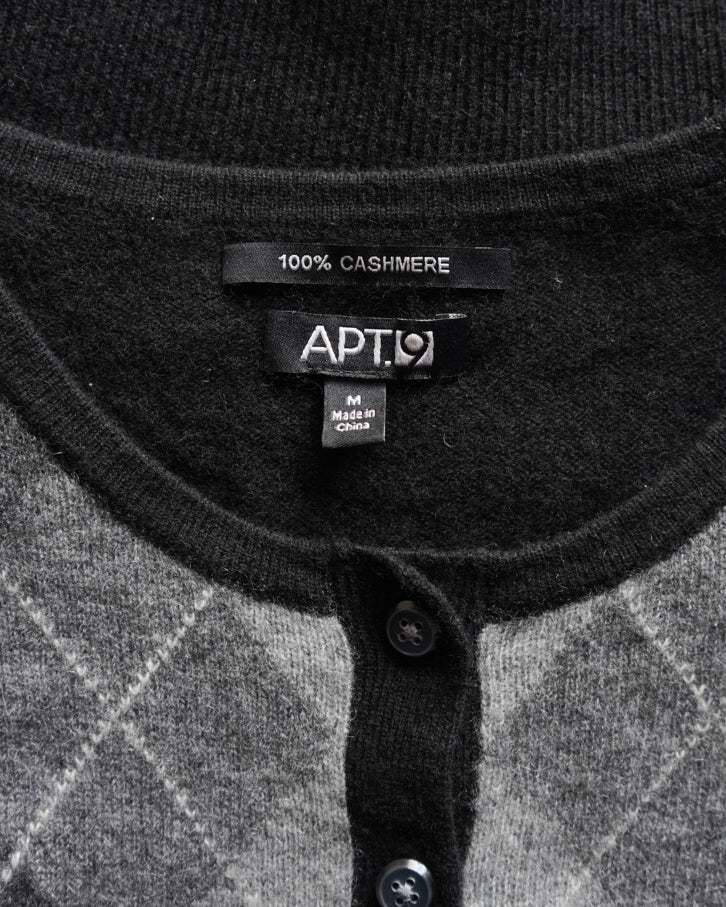 "ladies" Argyle pattern cashmere cardigan