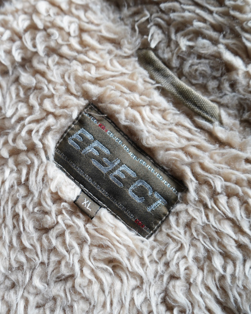 90s work cotton boa design jacket