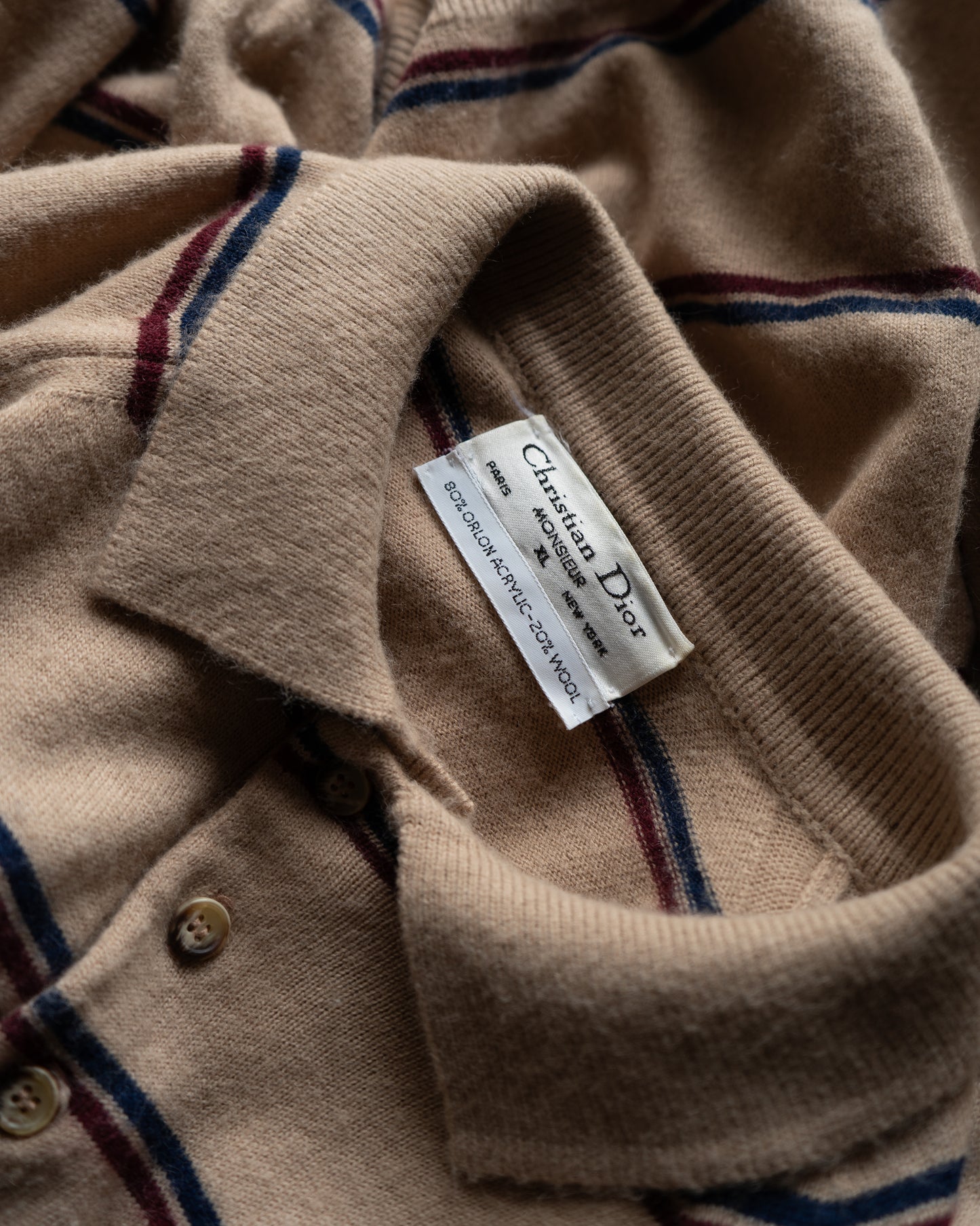 Christian Dior acrylic wool polo knit