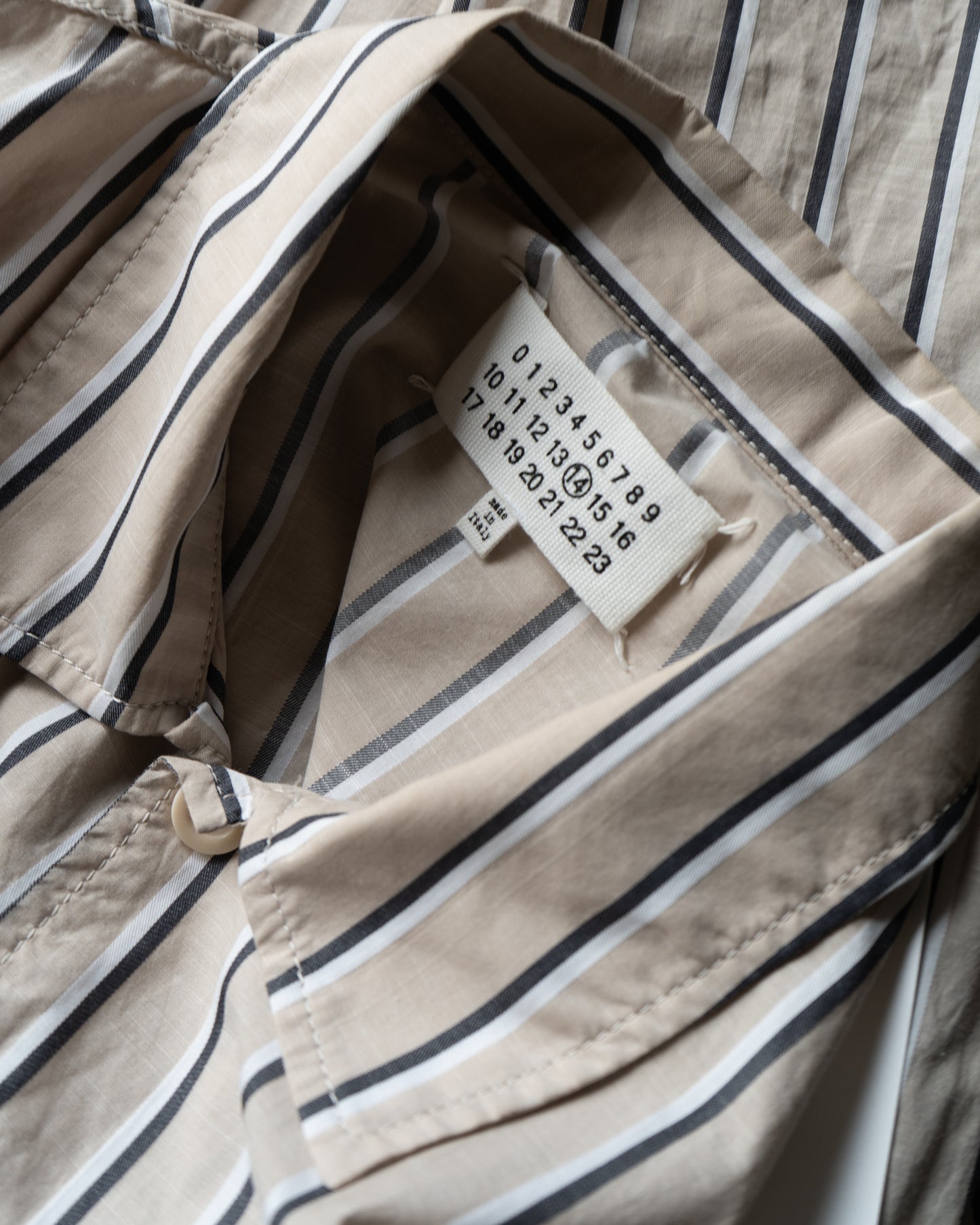19SS Maison Margiela stripe cotton trucker shirts jacket