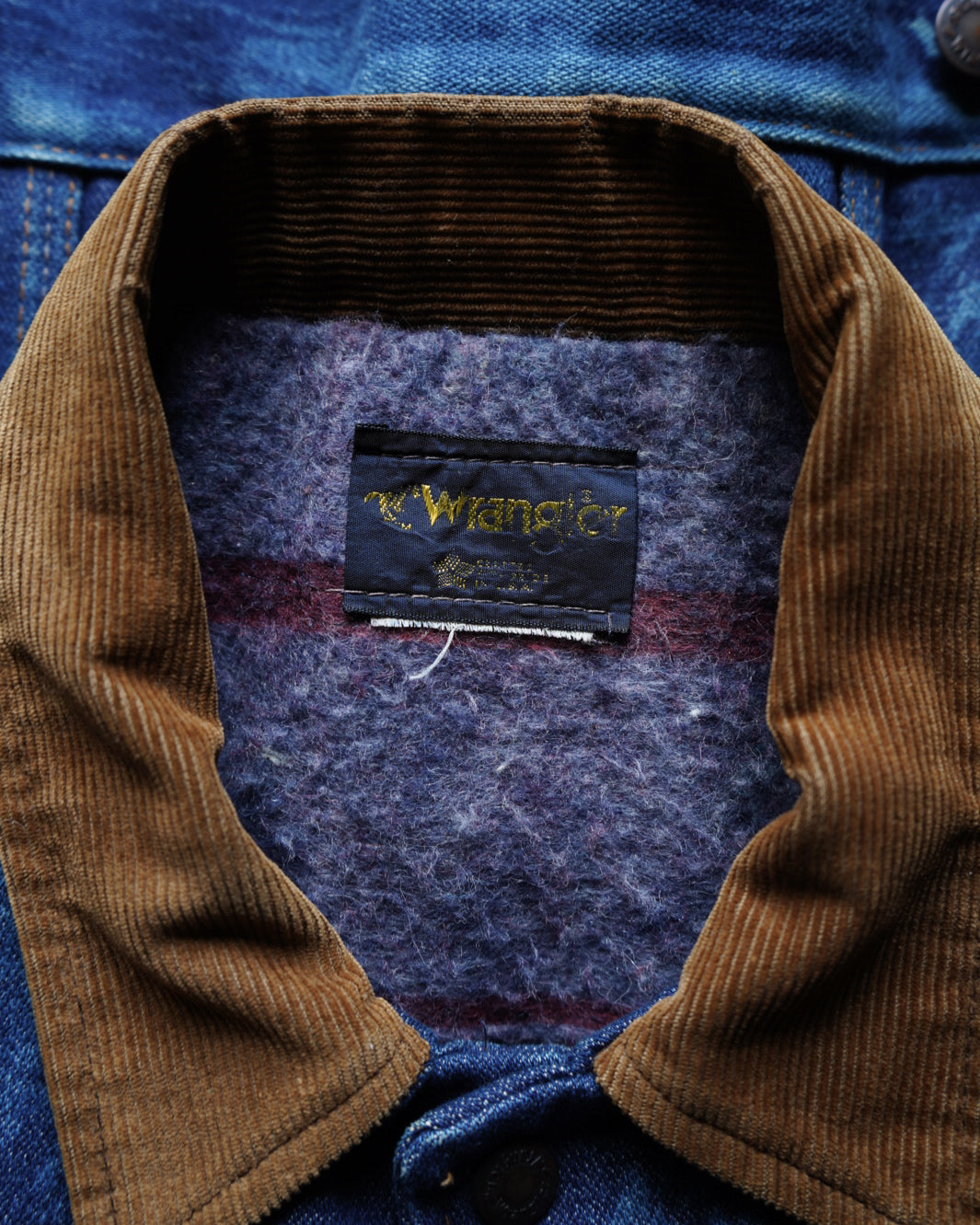 Wrangler bleached denim blanket liner jacket