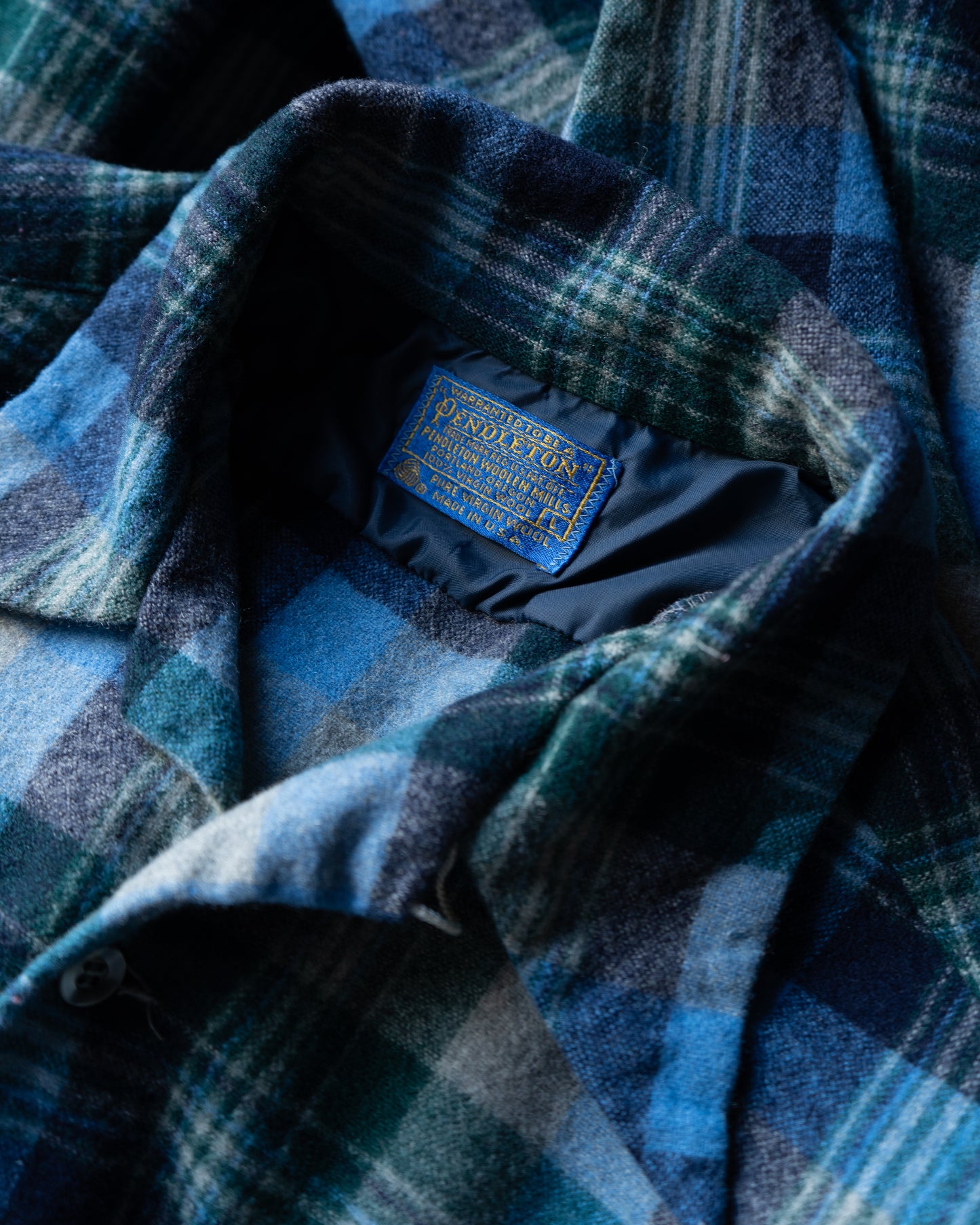 60~70's Pendleton wool open collar check shirts