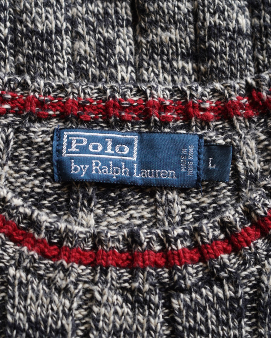 90s-00s Polo Ralph Lauren marble cable knit sweater