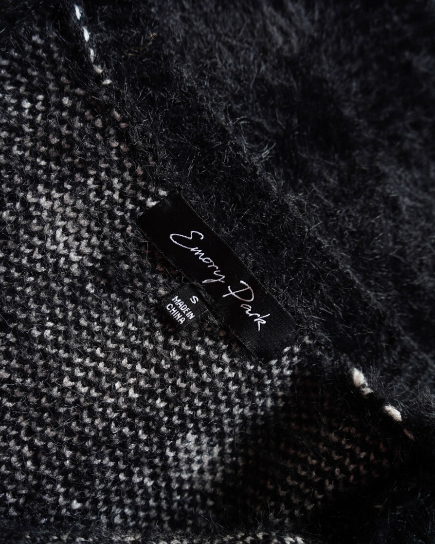 "ladies" polka dot mohair-like cardigan