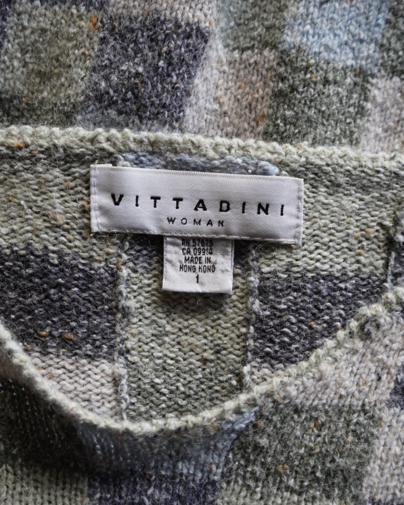 VITTADINI woman melange check design knit sweater