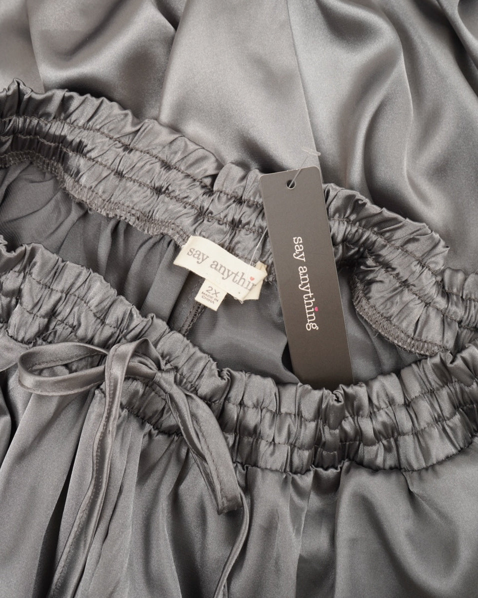 satin cargo easy pants