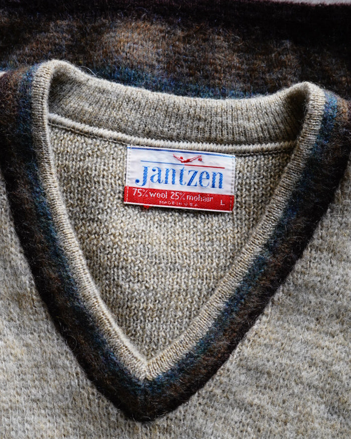 60s~JANTZEN wool mohair V neck knit sweater