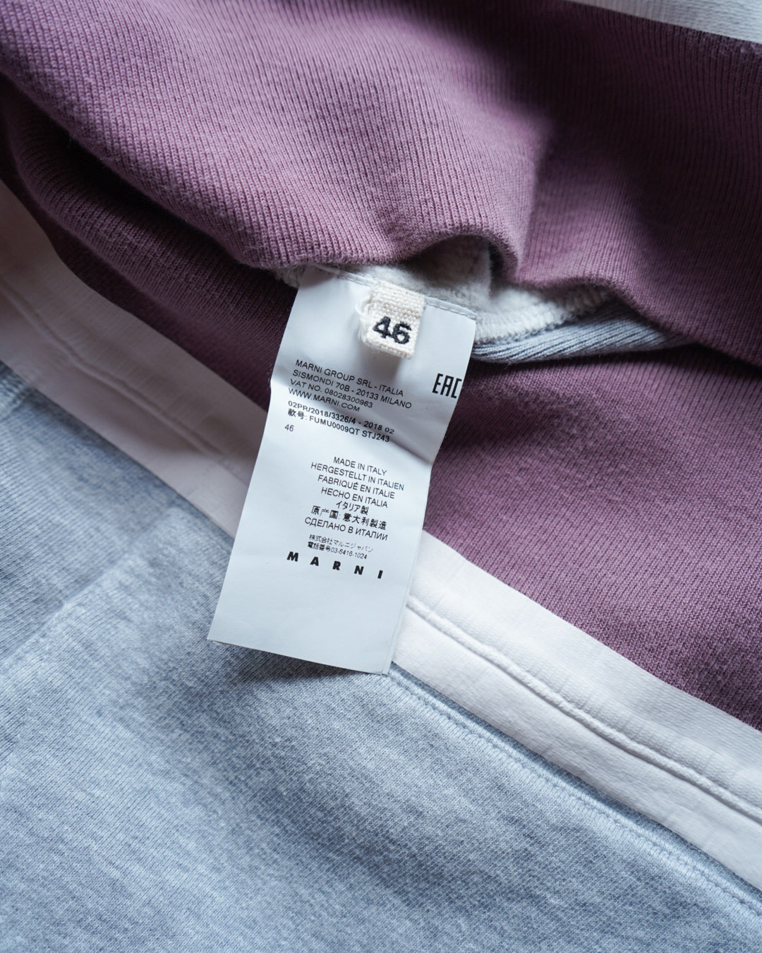 MARNI cotton sweat switching design hoodie