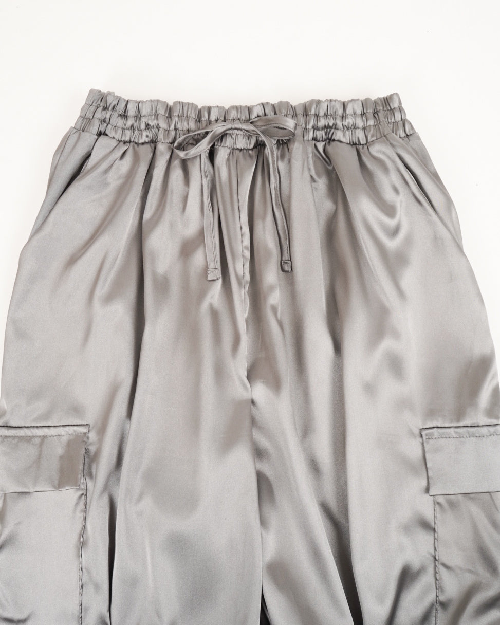satin cargo easy pants