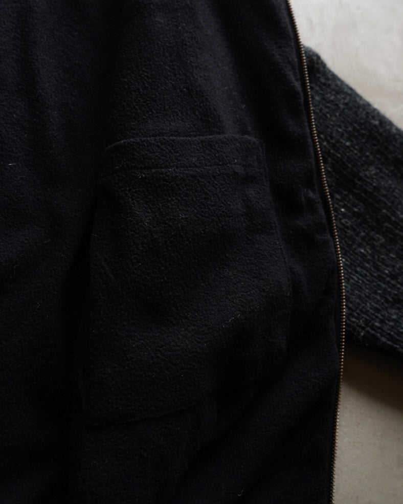 Laundromat wool knit zip-up jacket