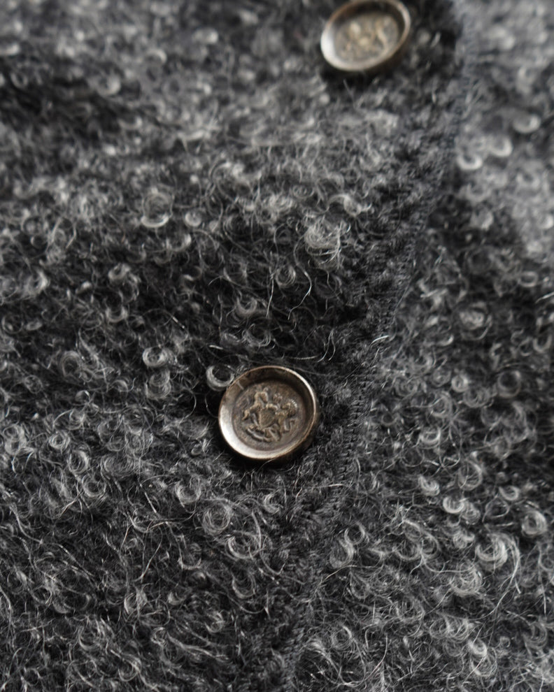 alpaca blend material metal buttons design cardigan