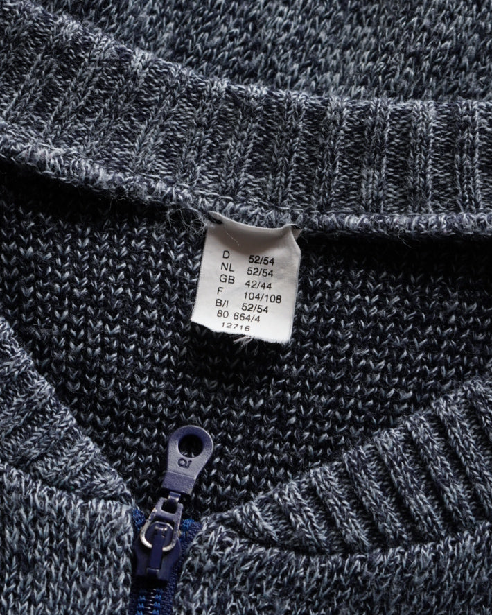 geometric pattern knit zip-up cardigan