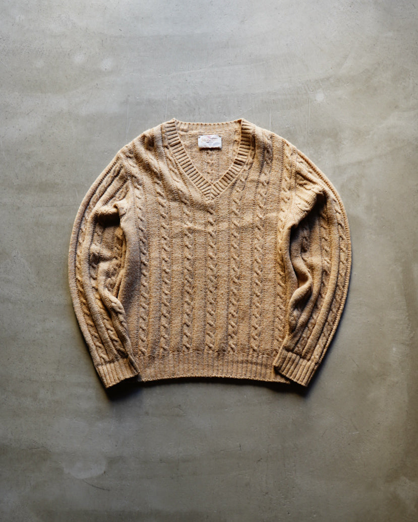 70s JANTZEN cable design knit sweater made in u.s.a