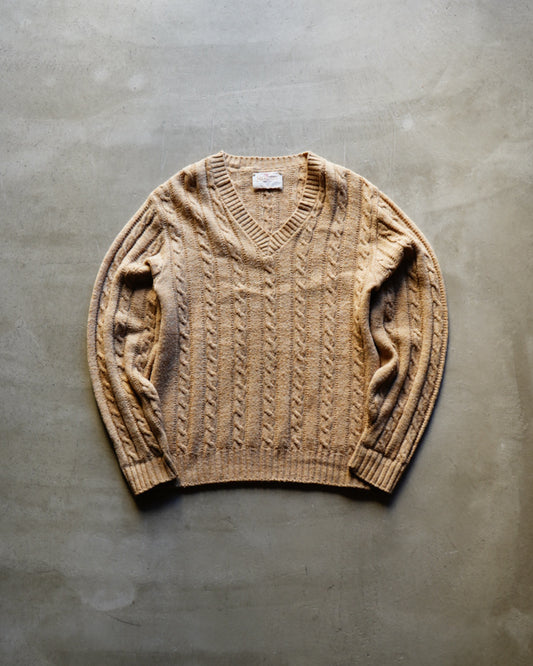 70s JANTZEN cable design knit sweater made in u.s.a