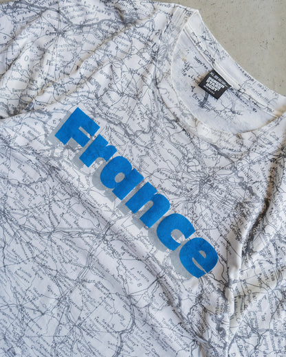 90's all print map design ''France" tee