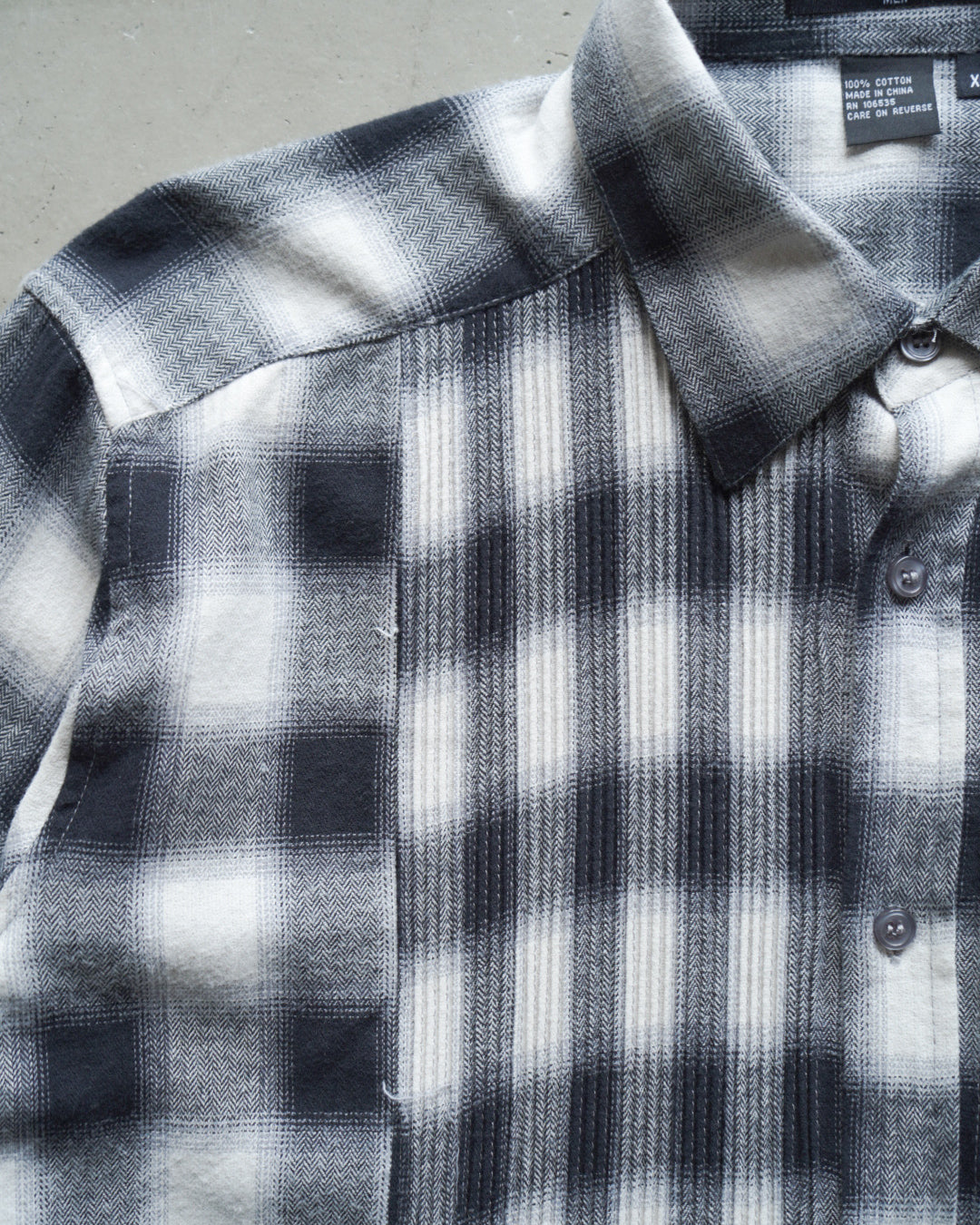 ombre check pleats design shirt