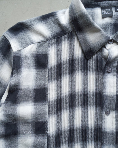 ombre check pleats design shirt