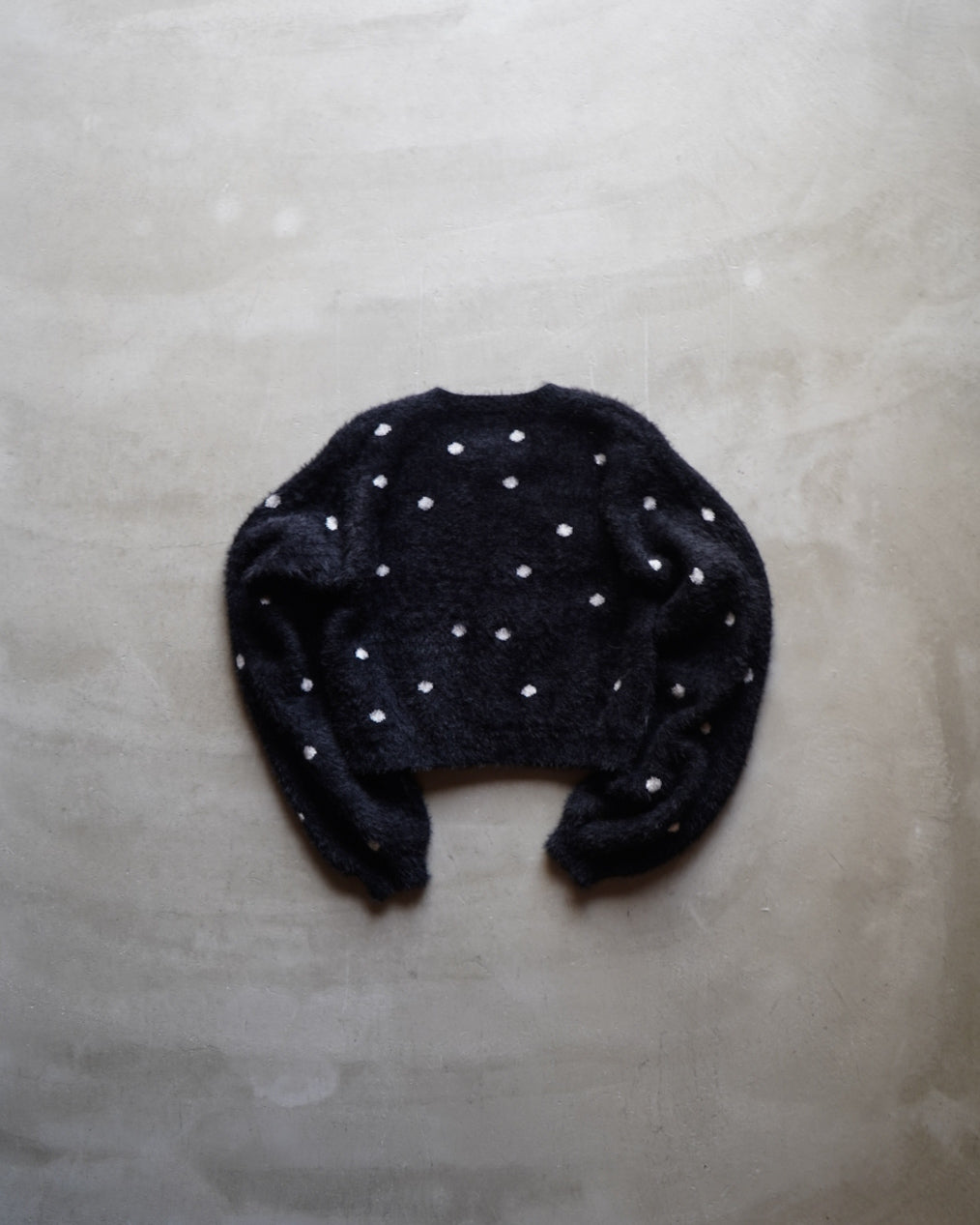 "ladies" polka dot mohair-like cardigan