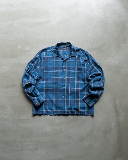 60's AIRMAN cotton open collar check shirts