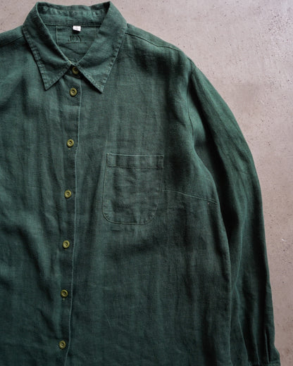 Linen L/S over shirt green color