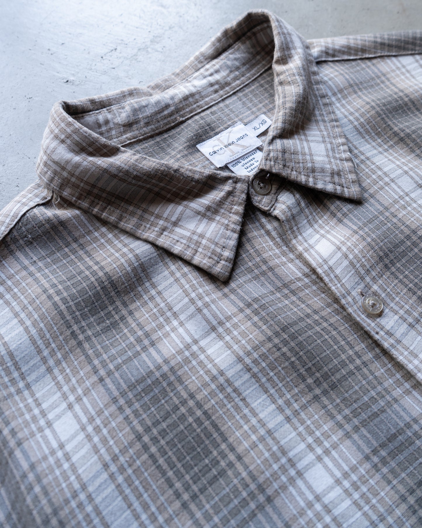 Calvin Klein Jeans viscose ombre check s/s shirts