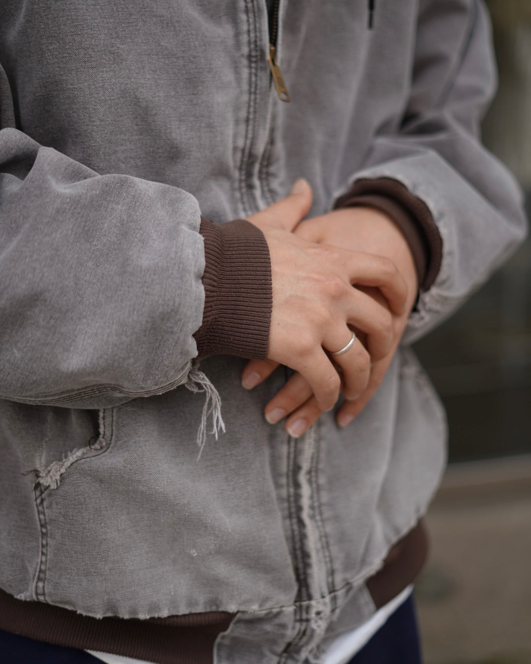 Carhatt Faded Destroyed Active Parka Jacket