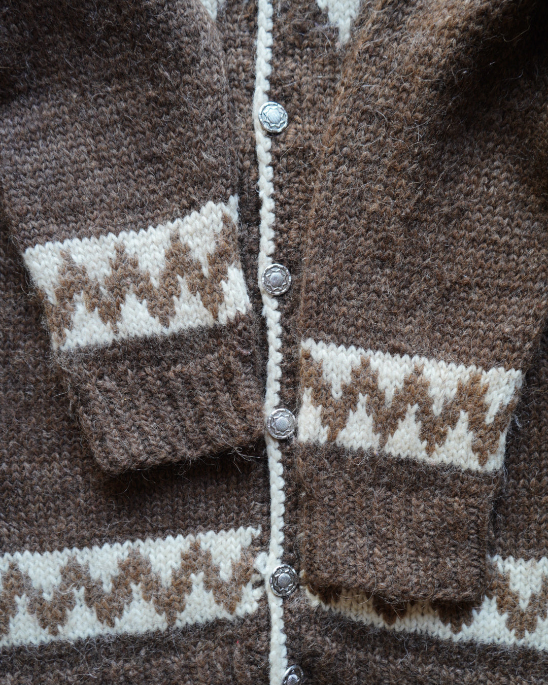 "ladies" 80s ICE WOOL ropey sweater cardigan