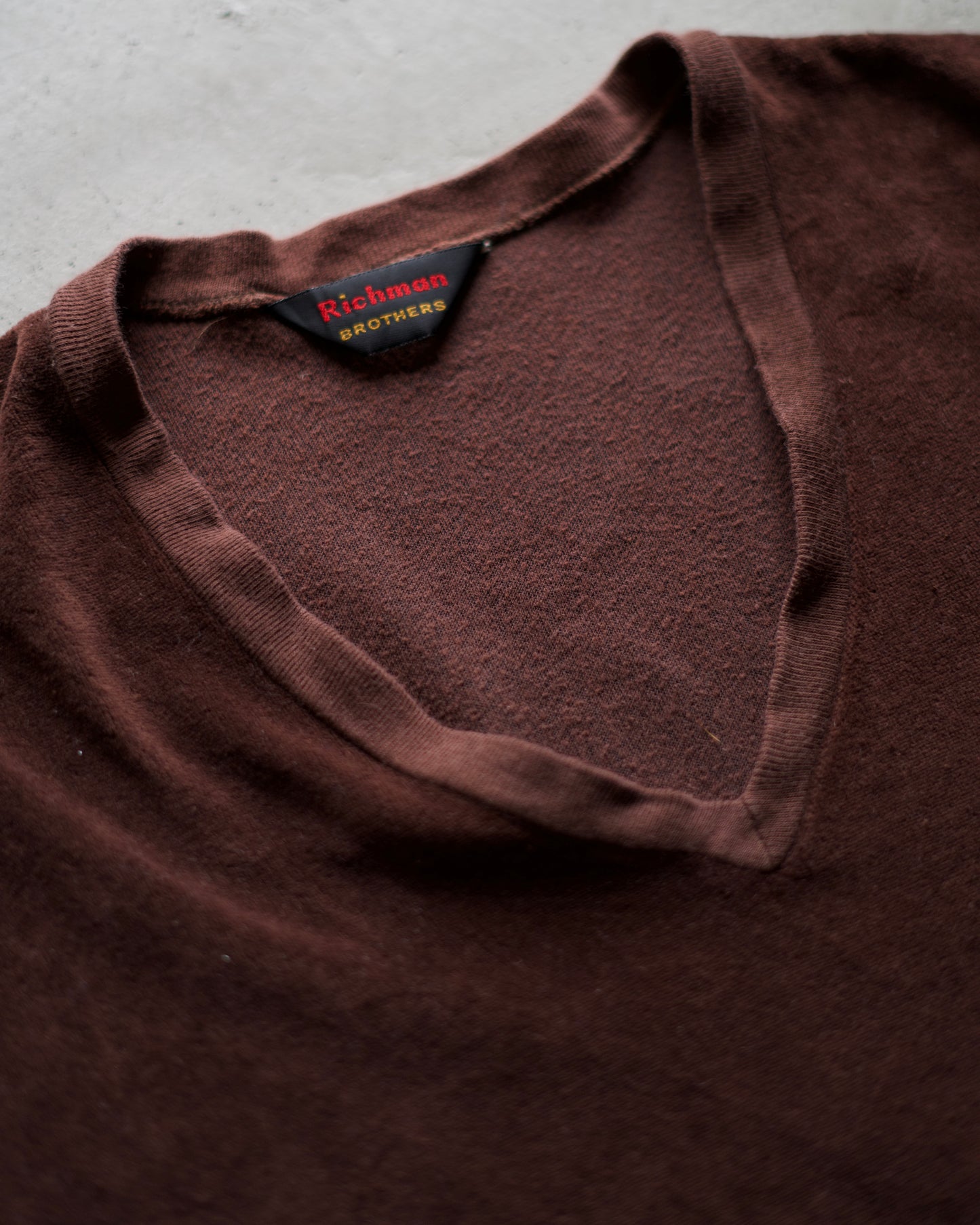 80's Richman Brothers V Neck Velour Knit