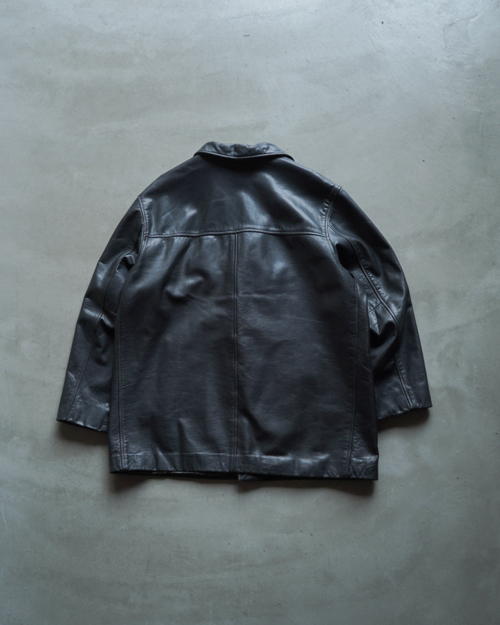 banana republic leather car coat jacket