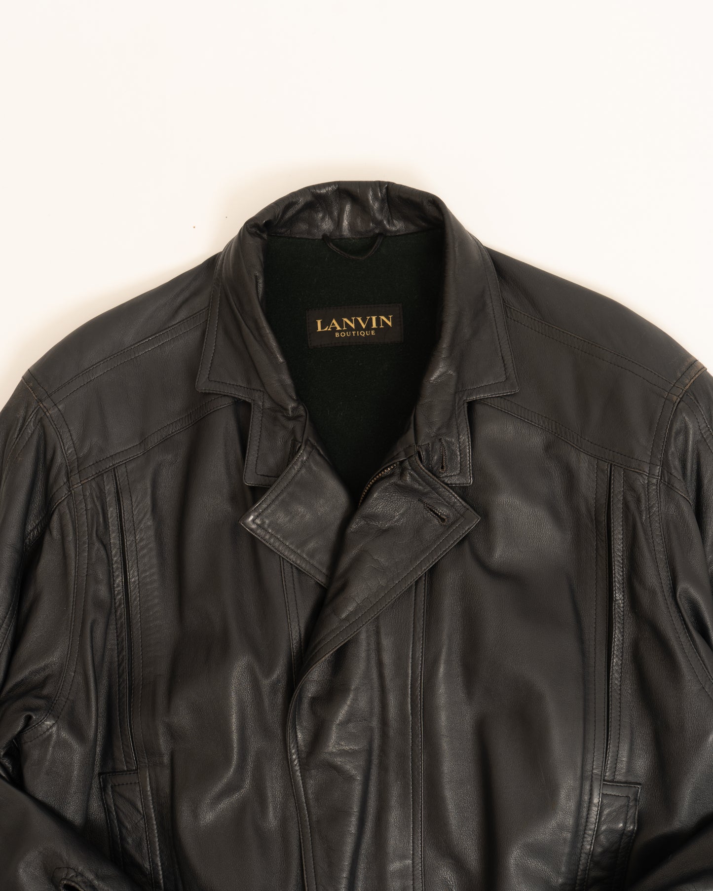 LANVIN front fly design leather jacket