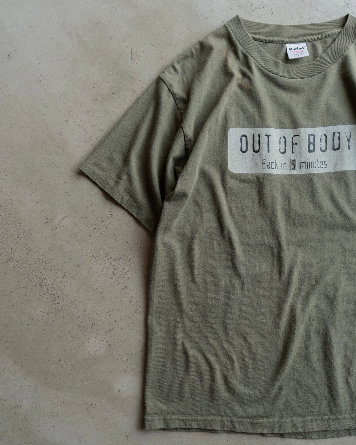 90's USA製 "OUT OF BODY" message tee