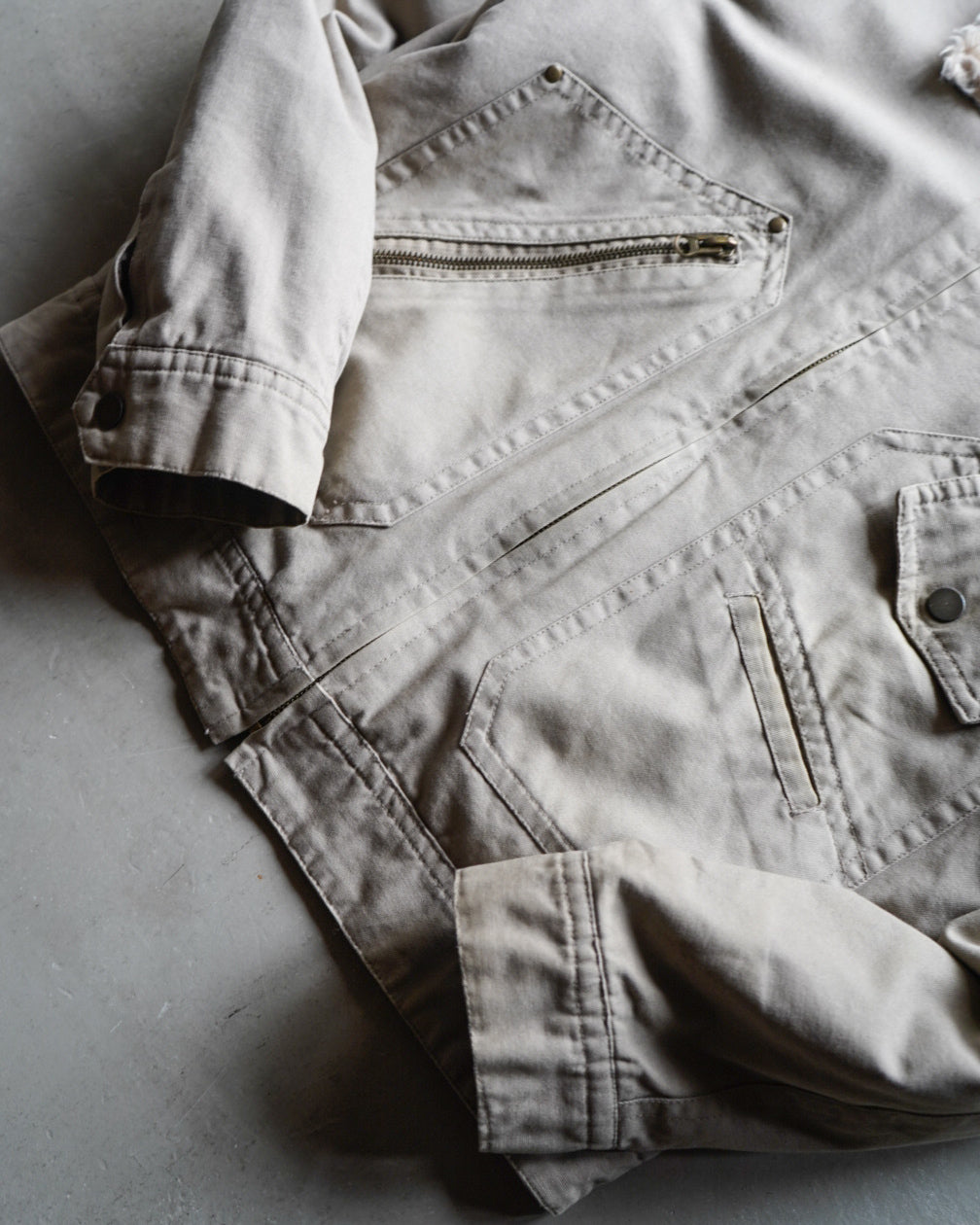 90s work cotton boa design jacket