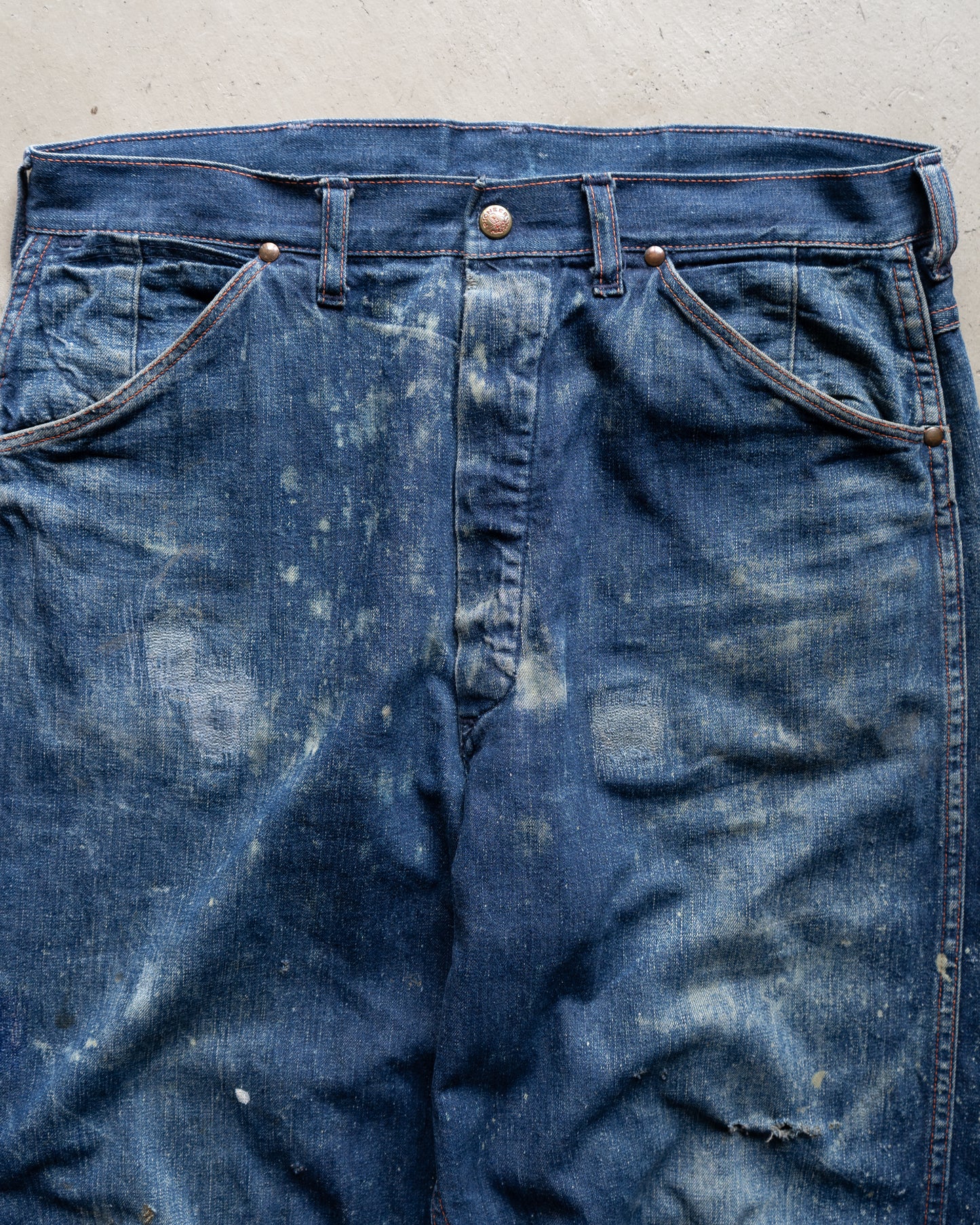 50s vintege pionneer painted work denim pants
