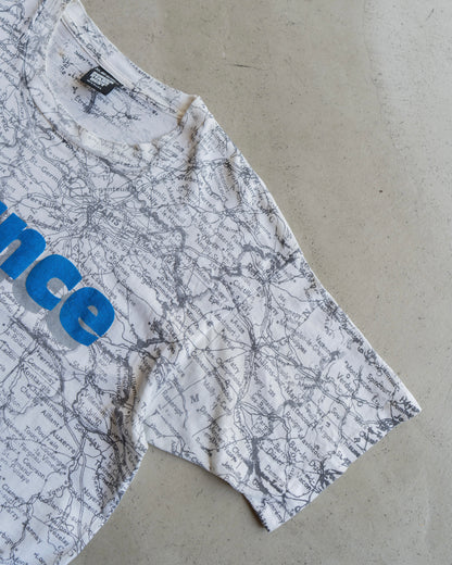 90's all print map design ''France" tee