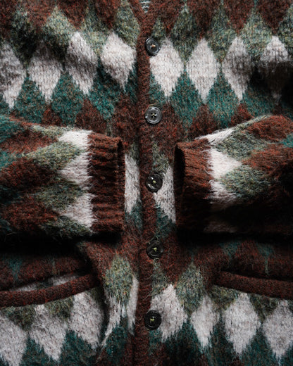 70's jockey diamond-pattern cardigan