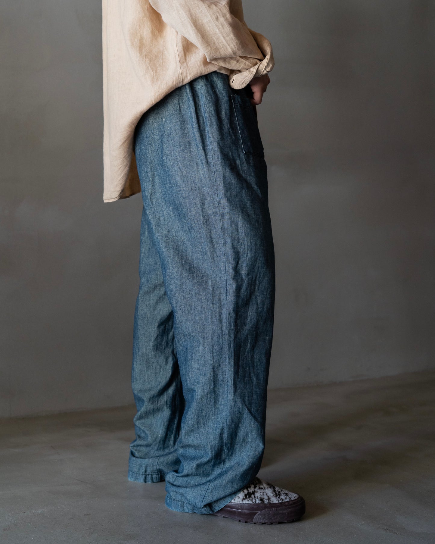 CIMARRON Indigo dyed linen easy pants