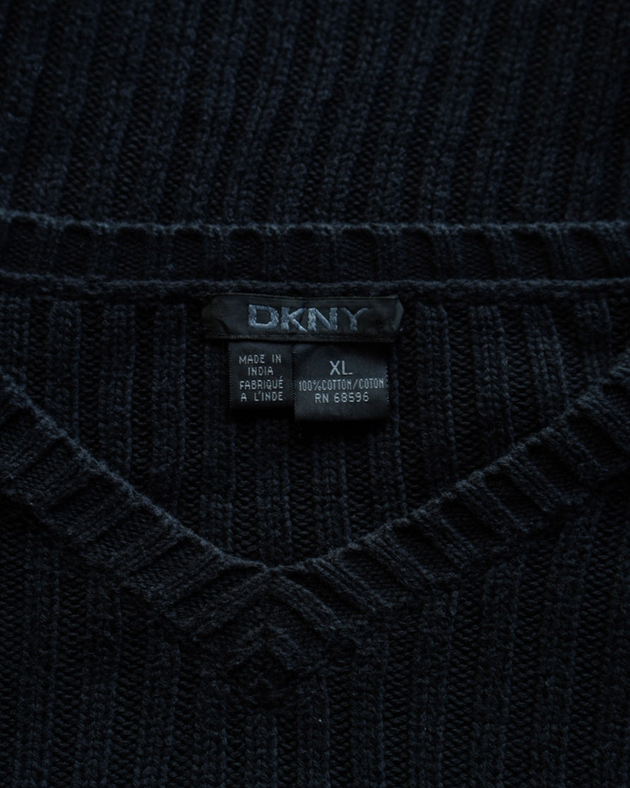 DNKY vneck cotton knit sweater