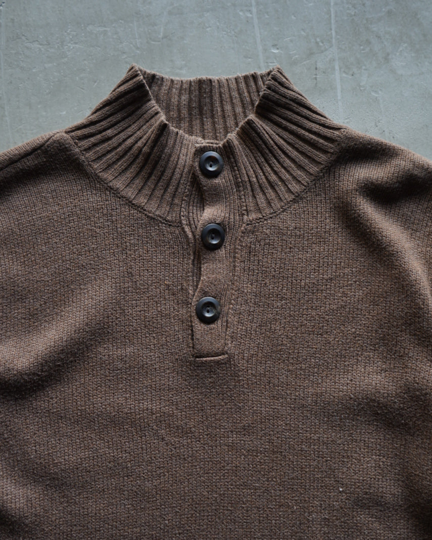 90s old gap cotton henry neck knit  sweater