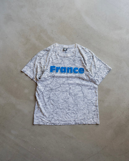 90's all print map design ''France" tee