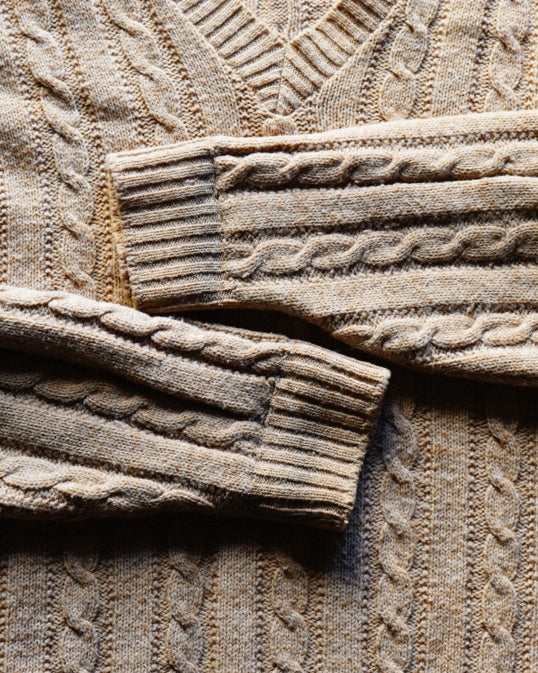 70s JANTZEN cable design knit sweater made in u.s.a