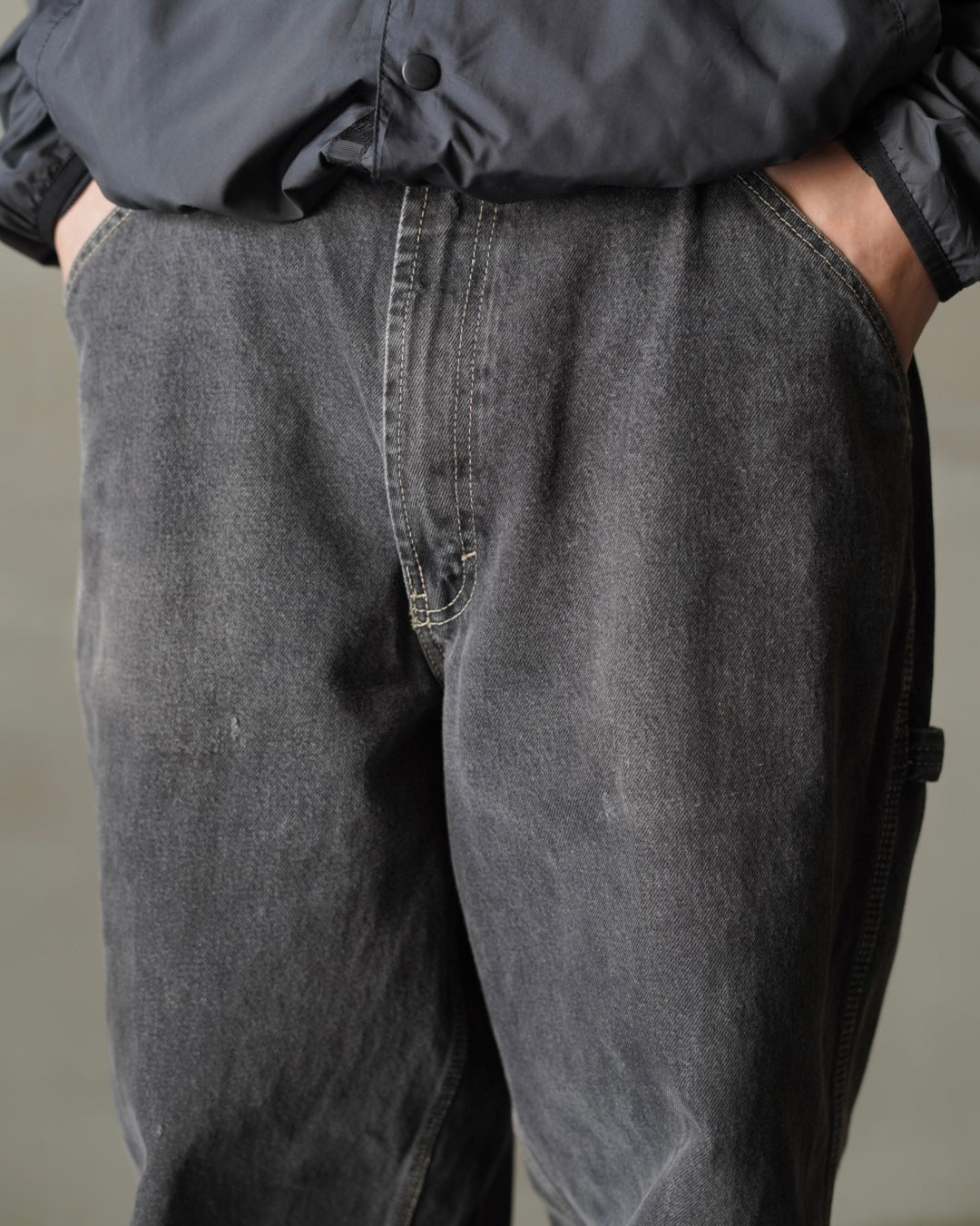 90s “MISSION BLUES”Painter Black Denim Pants