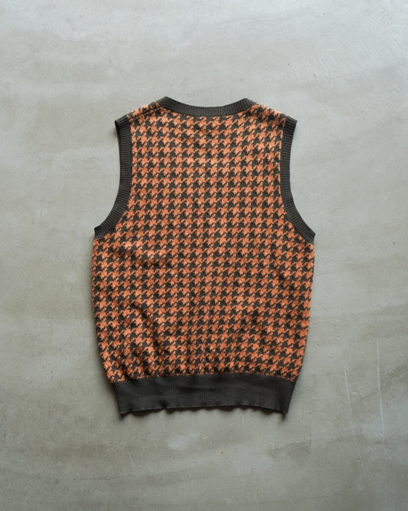 HERMES  cashmere wool houndstooth design knit vest